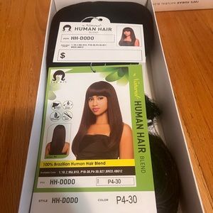 Wig with bands - medium brown with some highlights